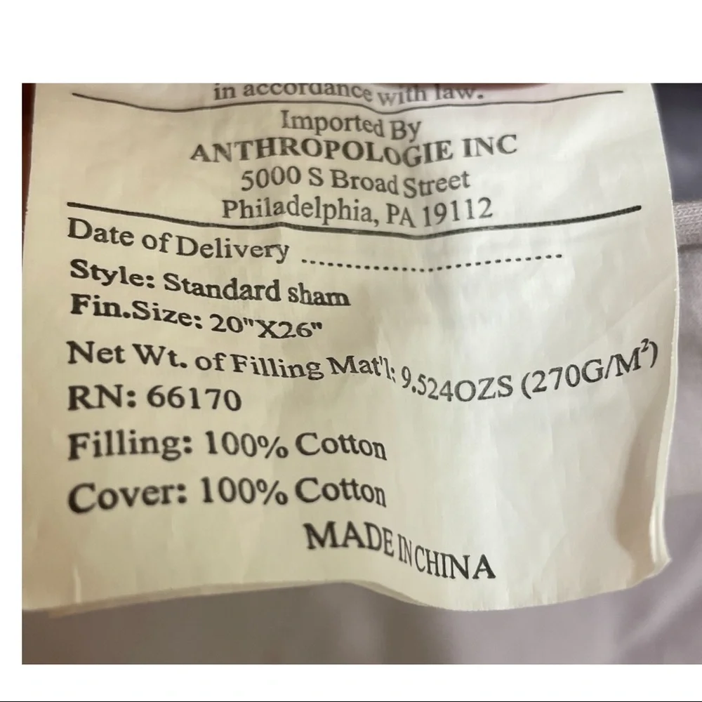 🌺SOLD🌺 Anthropologie Beautiful Lavender Pillow Sham - Picture 7 of 9